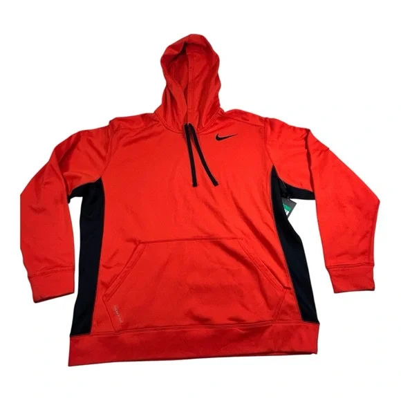 Nike Therma-Fit Training Hoodie Mens XL Orange Black Pullover  Sweatshirt NWT - Picture 2 of 15